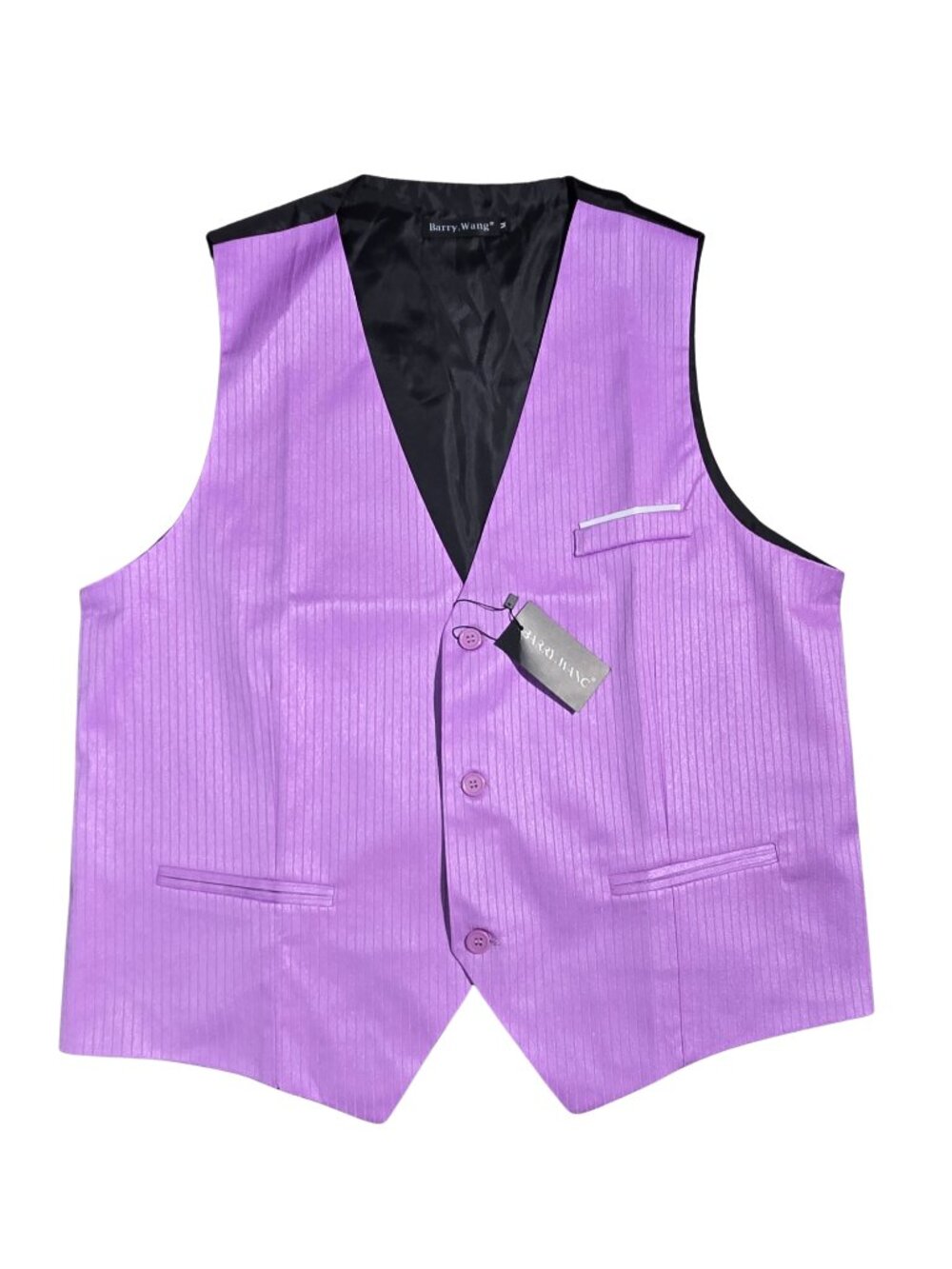 NWT | Barry.Wang Purple Pinstripe Formal V-Neck Suit Vest Medium